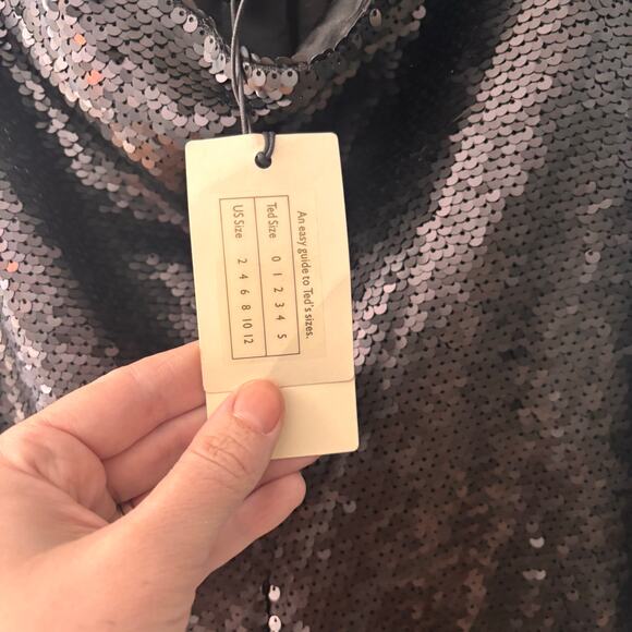 Ted Baker Milleit Sequined Wide Leg Pants In Black NWT - Picture 9 of 10